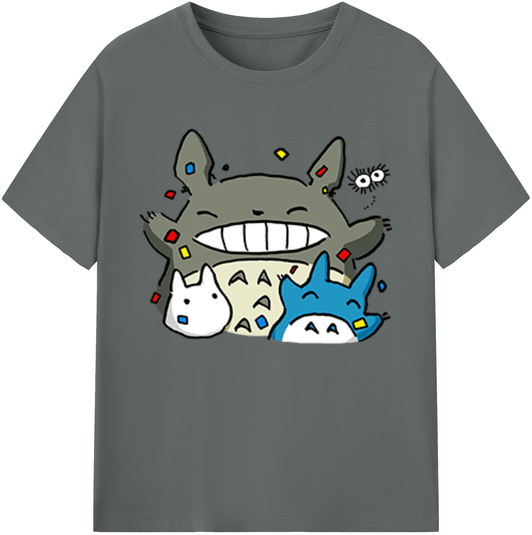 （画像用） となりのトトロ 草壁メイ 草壁サツキ My Neighbor Totoro Satsuki Kusakabe Mei Kusakabe 綿100％ メンズ半袖Tシャツ｜肌触りやわらか＆通気性
